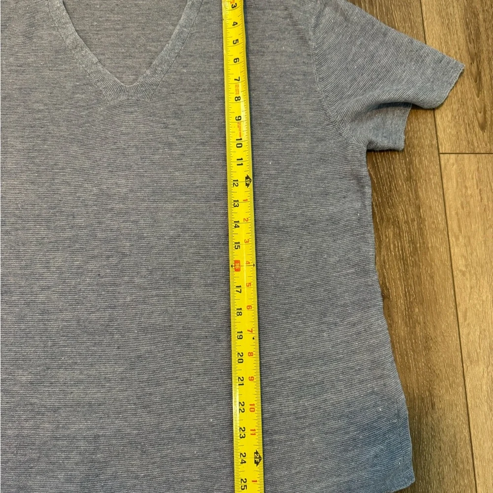 Eileen Fisher Classic Lightweight 100% Organic Linen Top In Soft Heather Blue XL - Picture 9 of 9